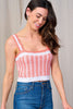 Open-weave acrylic crochet crop top