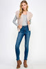 Dahlia cap sleeve cardigan layering look