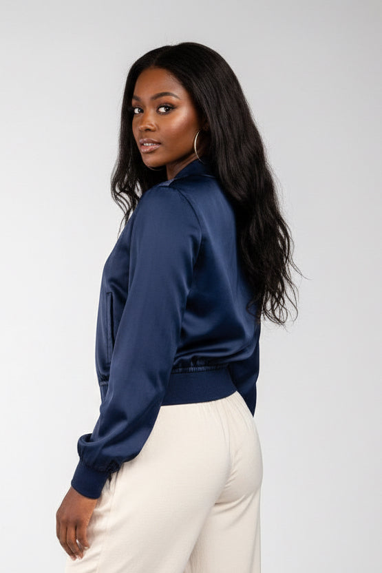 Sapphire Whisper Wrap Blouse