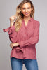 Bow and Button stripe shirt front view