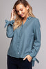 The Bow and Button stripe woven cotton shirt