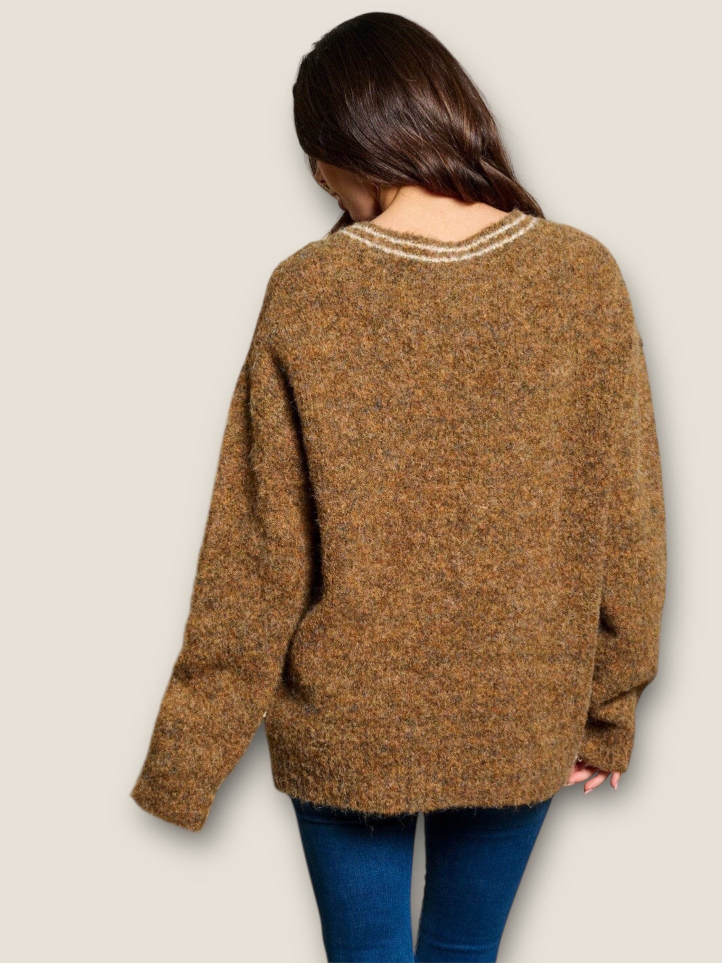 Maplewood Soft Drape V-Neck Pullover Sweater
