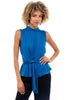 Mock neck drape top side view