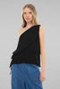Pleated one shoulder top back view