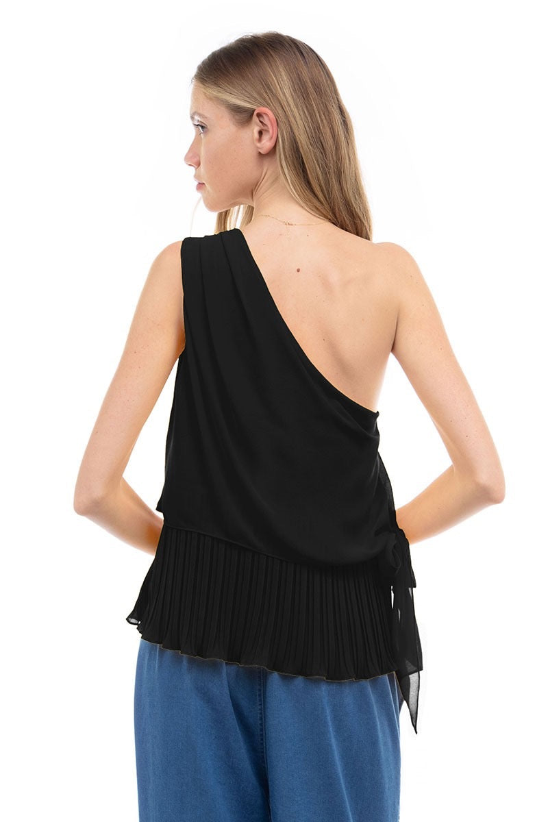 Solstice Pleated One Shoulder Top