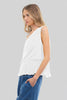 One shoulder woven polyester top
