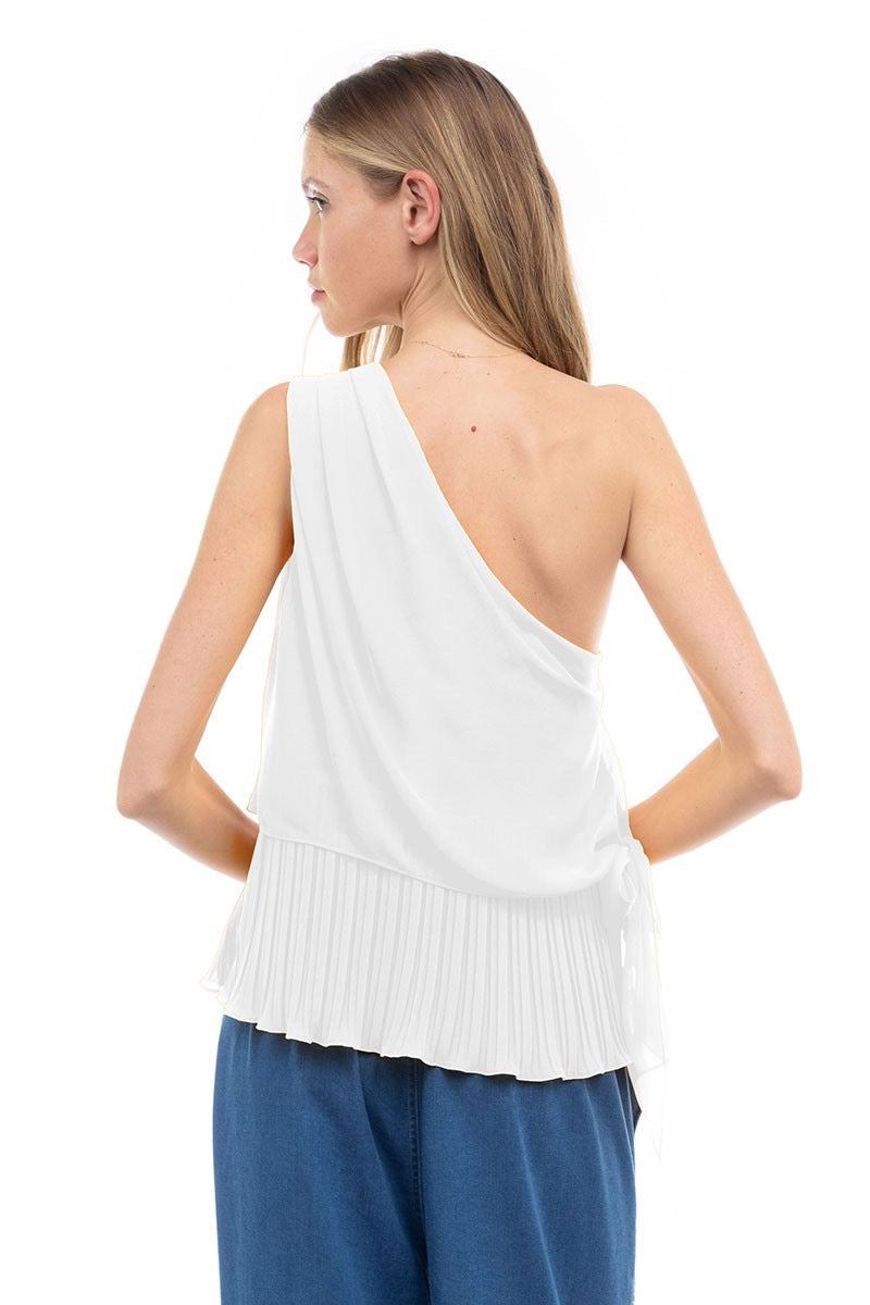 Solstice Pleated One Shoulder Top