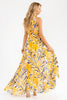 Island Glow floral halter maxi dress with high slit