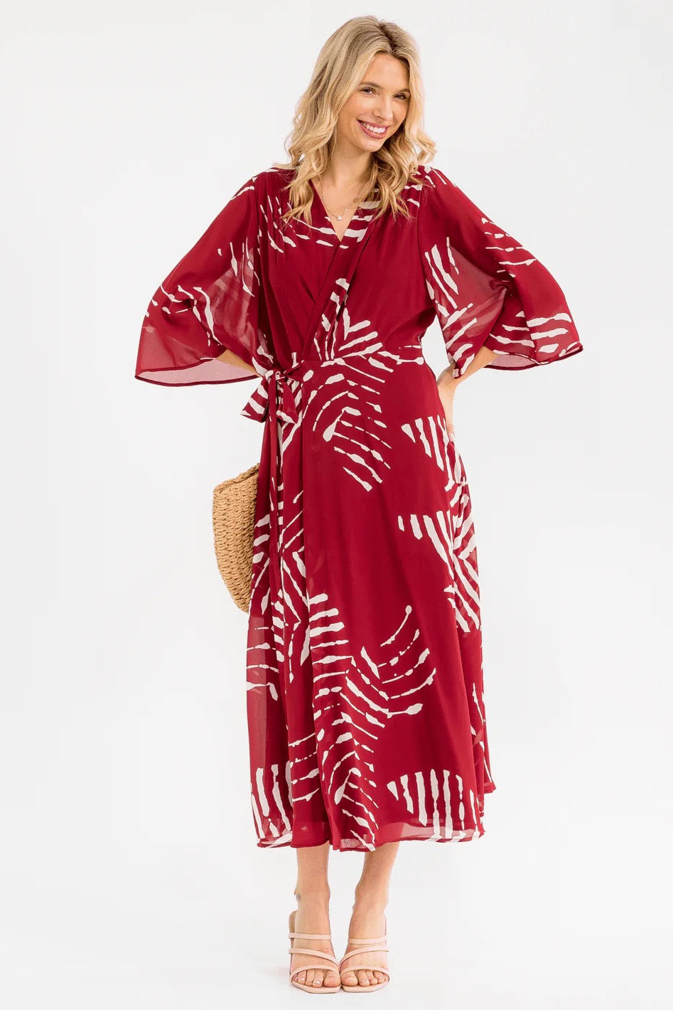 Sangria Shores Wrap Midi Dress