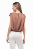 Woven boat neck blouse back view