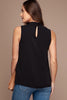 Sleeveless top with neck tie detail