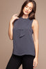 Neck tie sleeveless blouse