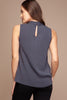 Sleeveless neck tie top