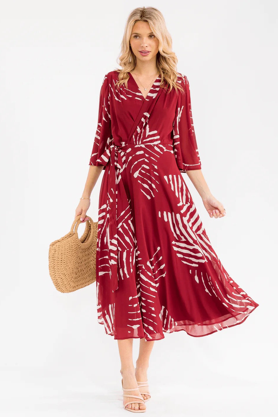 Sangria Shores Wrap Midi Dress