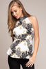 Ruched peplum halter top