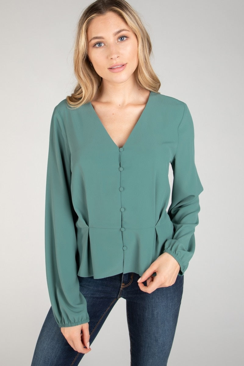 Velour Valley Peplum Blouse