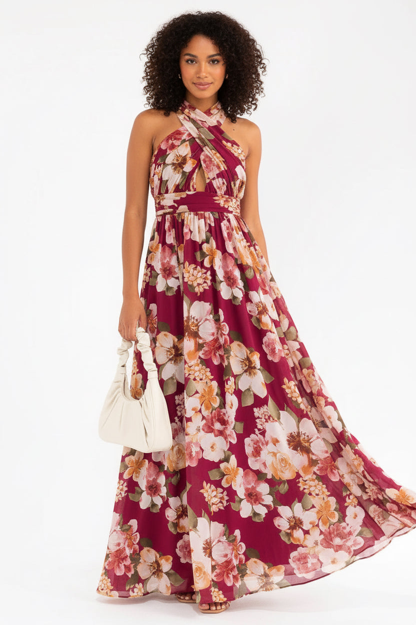 Bloom Theory Halter Floral Maxi Dress