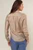Collared shirt with polished finish