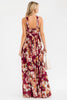 Halter maxi dress with vibrant floral print
