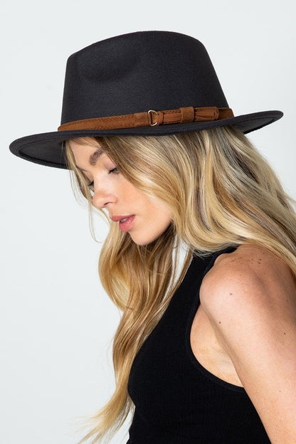 AURA Vintage Classic Fedora Brown Tie Trim Series