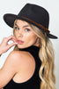 AURA vintage classic fedora hat with brown tie trim