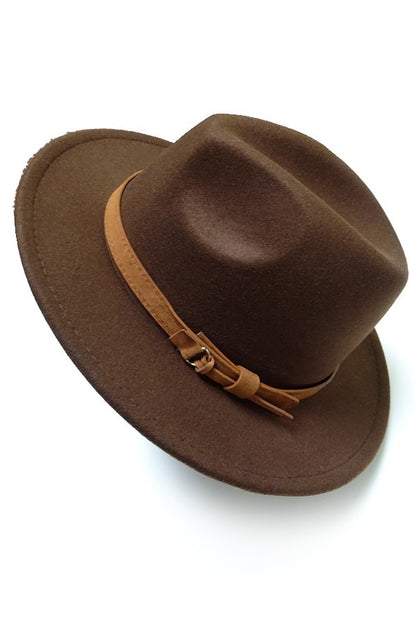 AURA Vintage Classic Fedora Brown Tie Trim Series