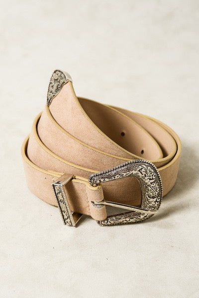 Western Vogue suede finish buckle belt