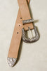 Suede finish western belt close up