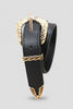Faux leather belt with carved western buckle detail