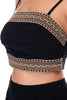 Midnight escape embroidered two-piece linen set