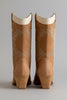 Carmel paneled cowboy boots with snake print