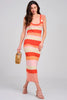 Colorblock bodycon knit midi dress