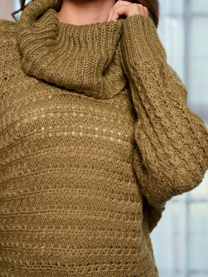 Olivewood Haven Cowl Neck Pullover Sweater