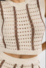 Sunset mocha two-piece knit crop top and wide leg set