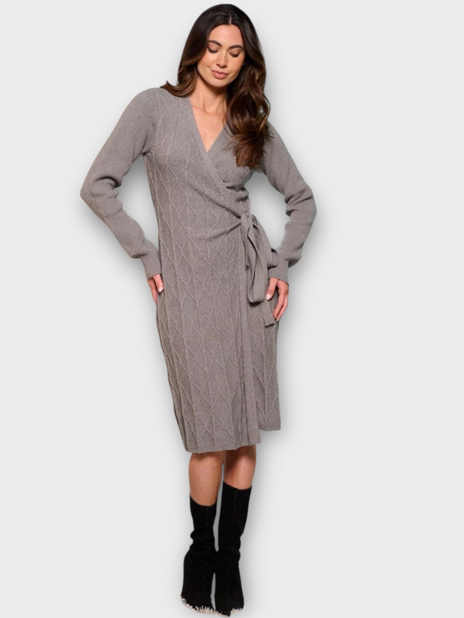 The Celine Knit Wrap Dress