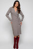 Wrap knit dress in acrylic-cotton blend