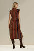 Abstract midi dress with side belt detail