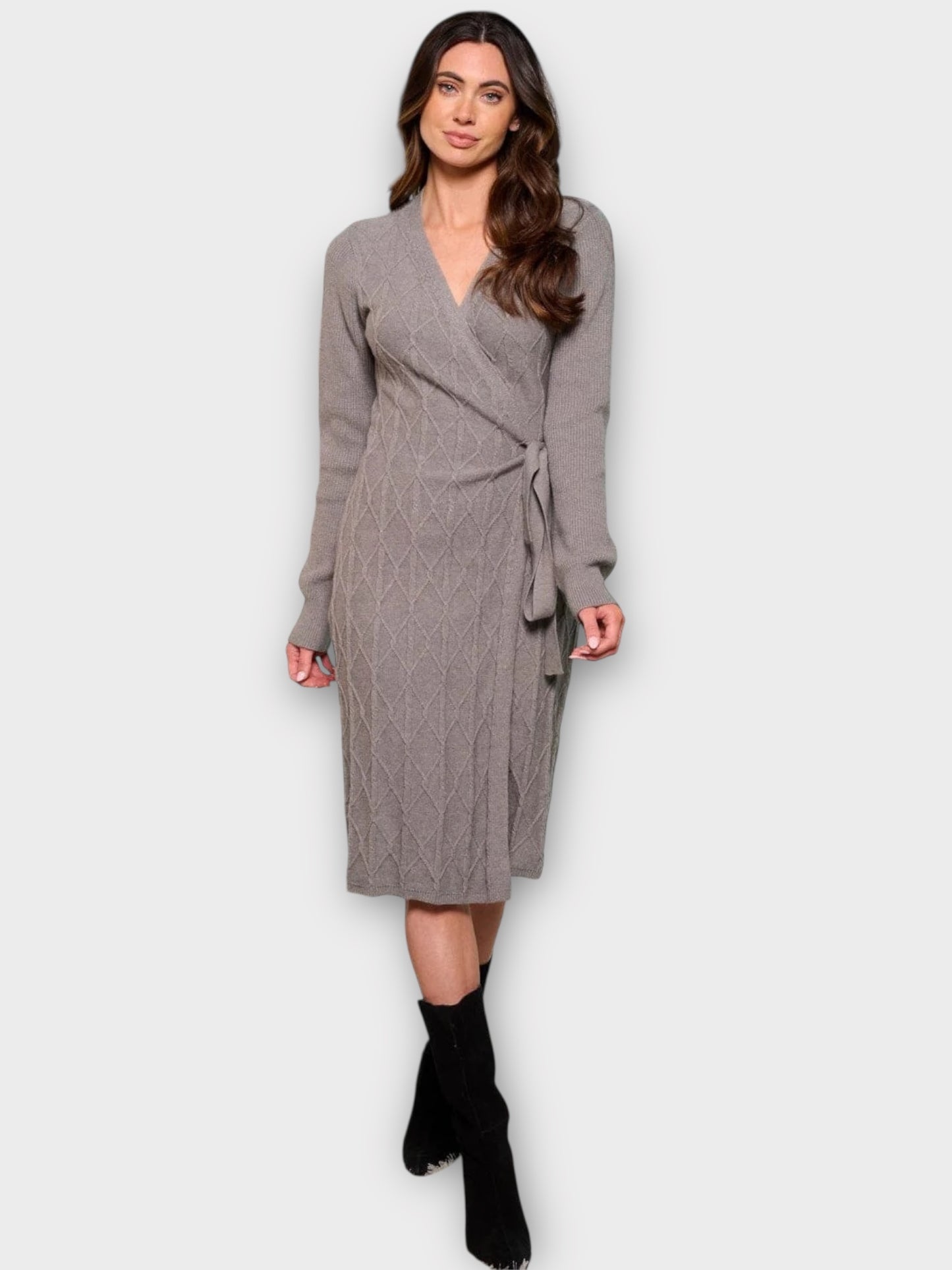 The Celine Knit Wrap Dress