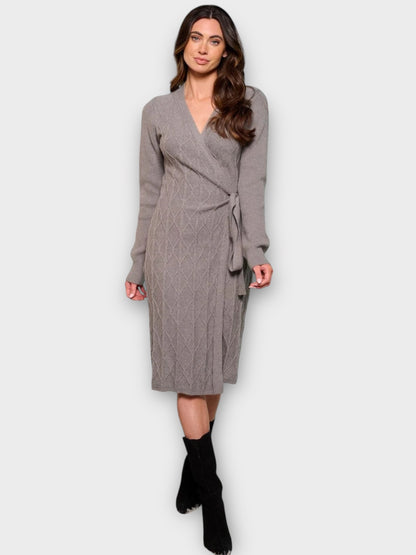 The Celine Knit Wrap Dress