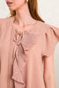 Ruffle trim mini dress sleek silhouette