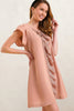 Dewdrop ruffle bodice mini dress