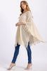 Luna fringe knit cotton poncho