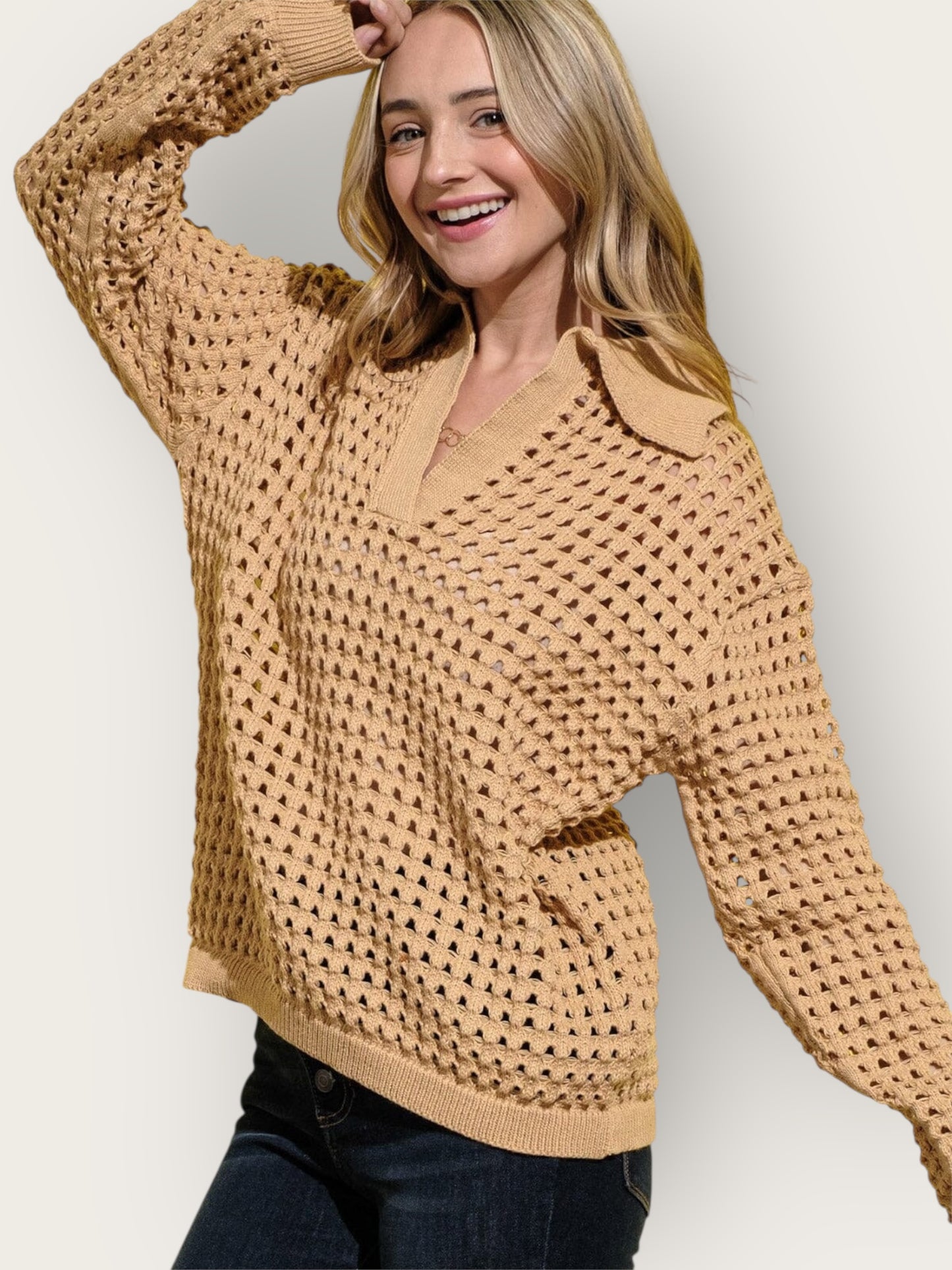 Dune Drift Loose Fit Knit Pullover Sweater