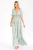 Surplice neckline open back floral maxi