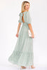 Tiered floral maxi dress with open back detail
