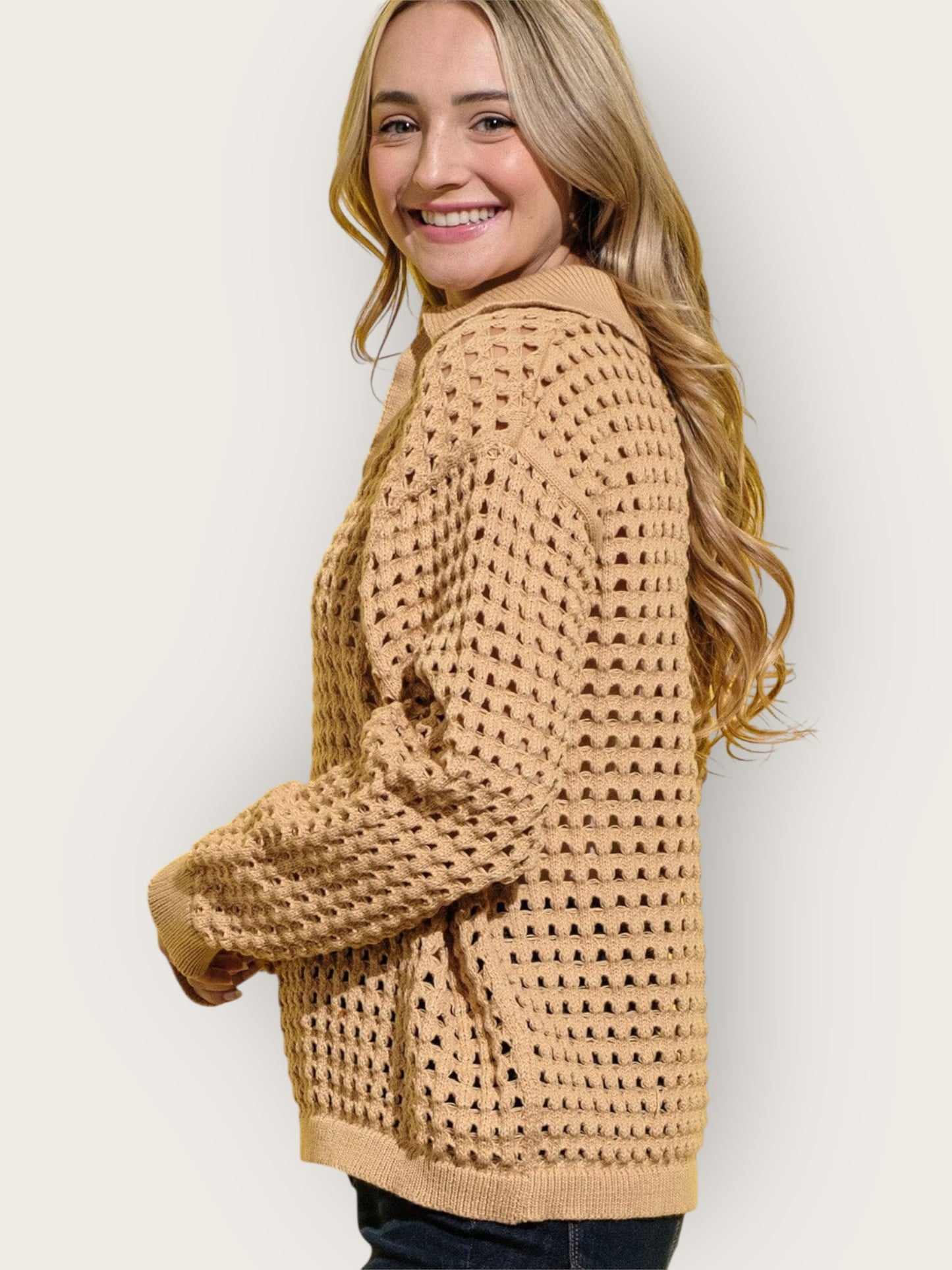 Dune Drift Loose Fit Knit Pullover Sweater
