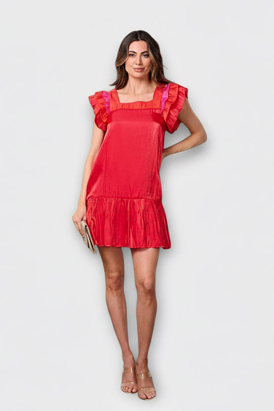VALENTINA RUFFLE RADIANCE MINI DRESS