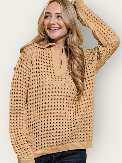 Dune Drift Loose Fit Knit Pullover Sweater