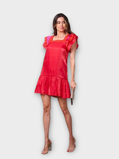 Valentina Ruffle Radiance Pocket Mini Dress