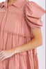 Butterfly sleeve tiered mini dress
